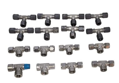 Lot of 16 Assorted 304 / 316 Stainless Steel 1/4 inch Union Tee